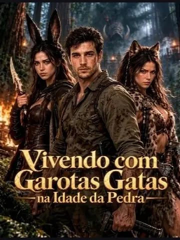 Capa de Vivendo com Garotas Gatas na Idade da Pedra